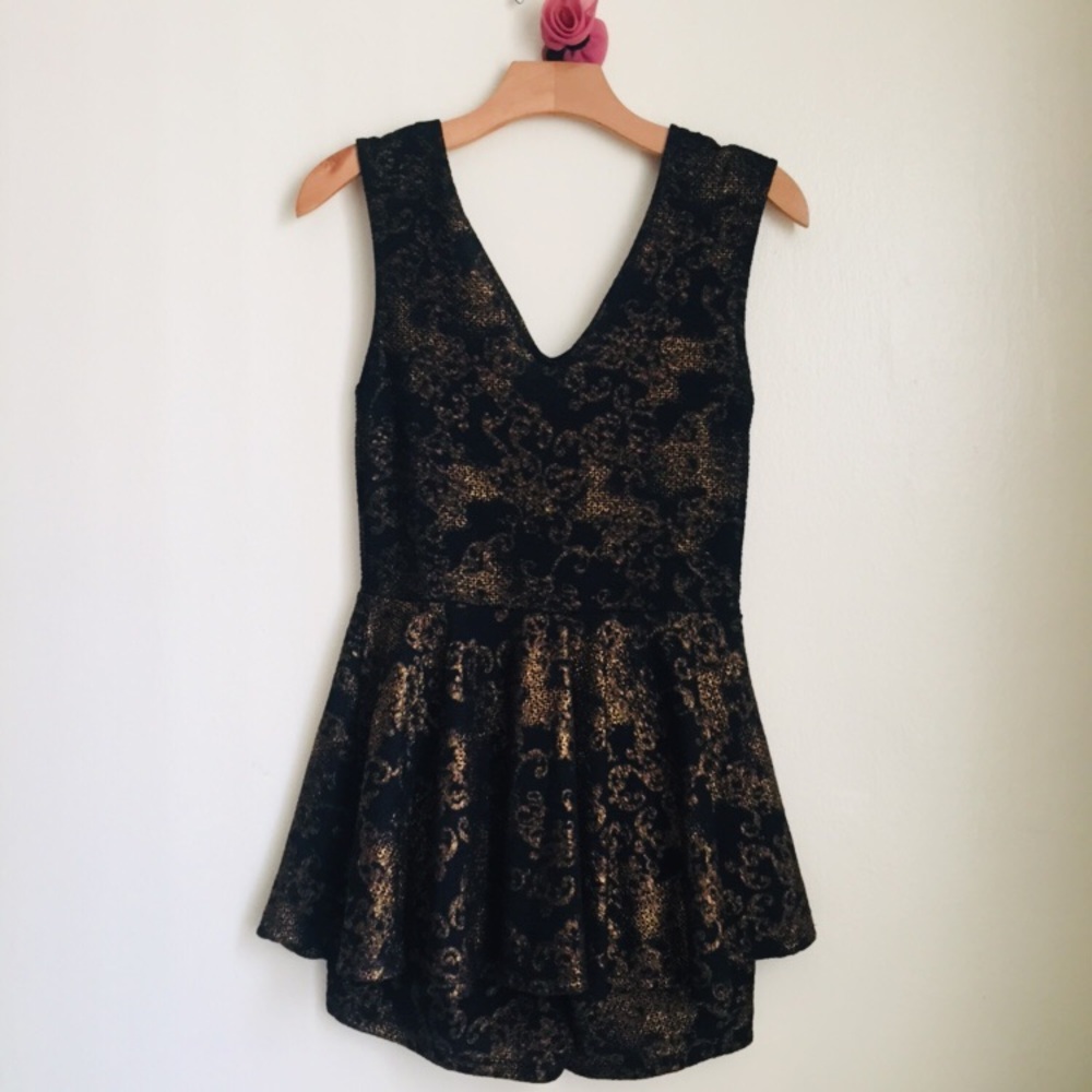 Privy Bronze and Black Dress with Short insert Med